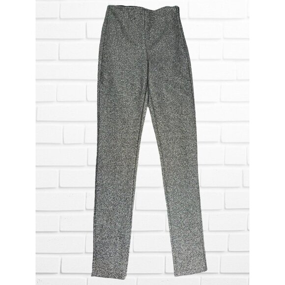 H&M Pants - H&M Divided Pants Women's Size 4 Glitter Sparkle Stretch Silver